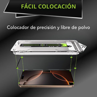 Kevlar Pro™ | Vidrio Templado Iphone con Colocador preciso para tu modelo