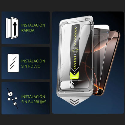Kevlar Pro™ | Vidrio Templado Iphone con Colocador preciso para tu modelo