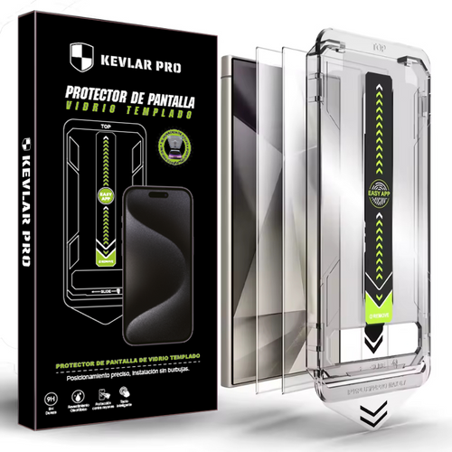 Kevlar Pro™ | Vidrio Templado Samsung con Colocador preciso para tu modelo